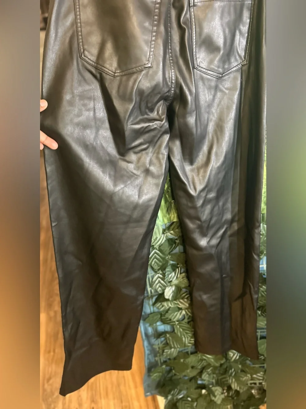 Hollister Black Faux Leather Ultra High-Rise Straight Pants